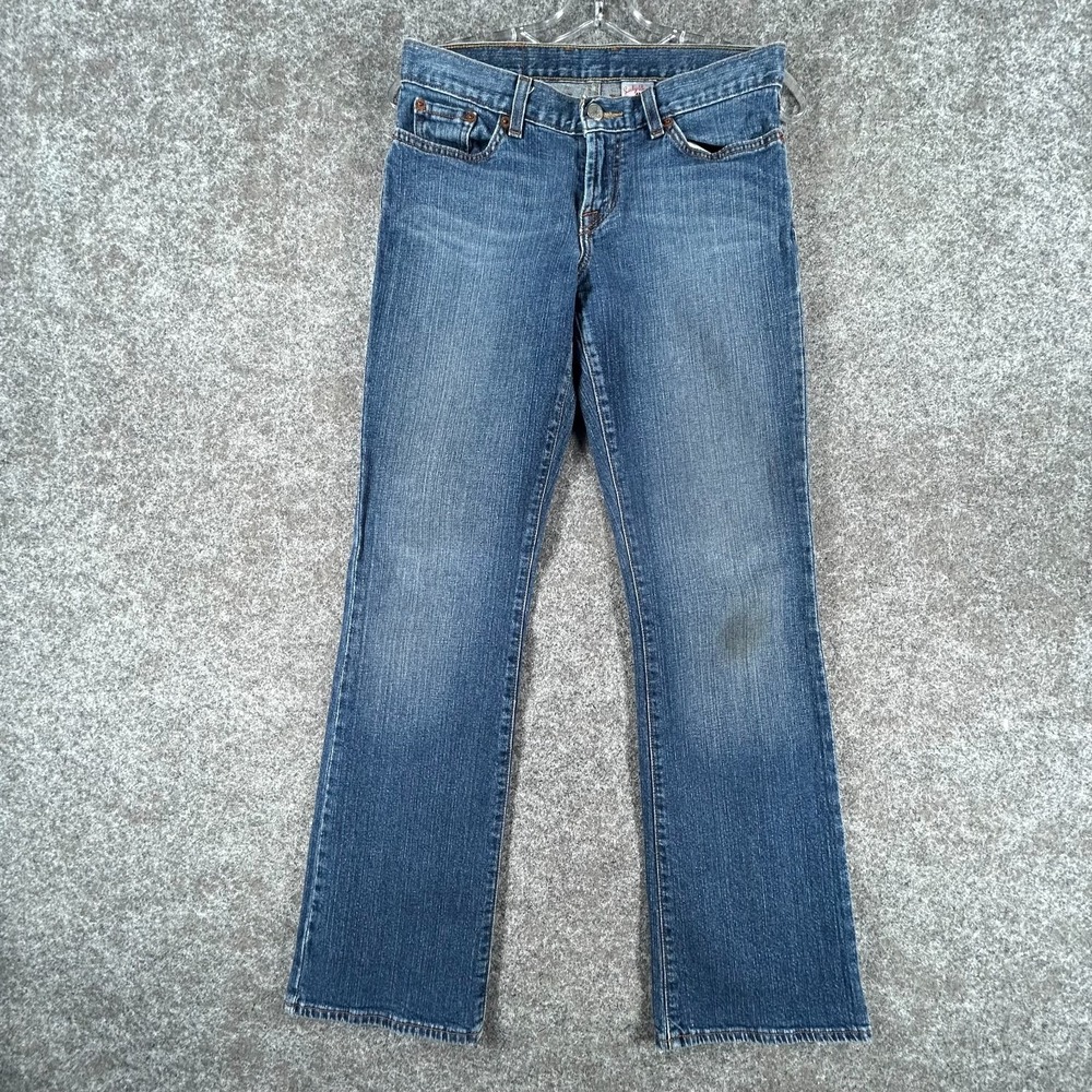 Lucky Brand Dungarees Mid Rise Flare Jeans Womens 4/27 Blue Denim Regular Length